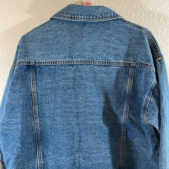 FOREVER 21 Denim Plaid Casual Jean Jacket Button Front & Chest Pockets Sz. S NEW - Picture 6 of 9